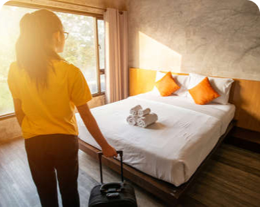 Prepared Airbnb bedroom ready for arriving guests